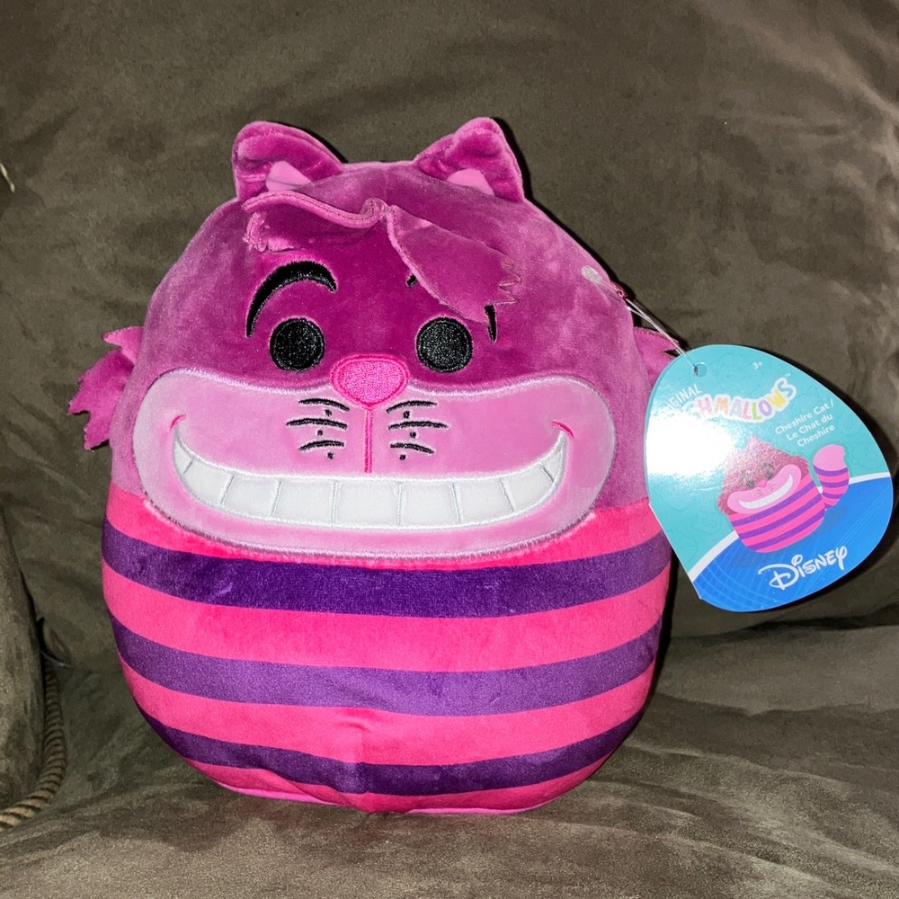 Squishmallow Disney Cheshire Cat Plush in Pink and Purple